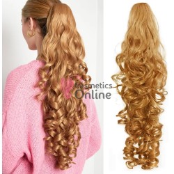 Extensie de par coada ondulata cu cleste 68 cm Blond Inchis Cod 39382